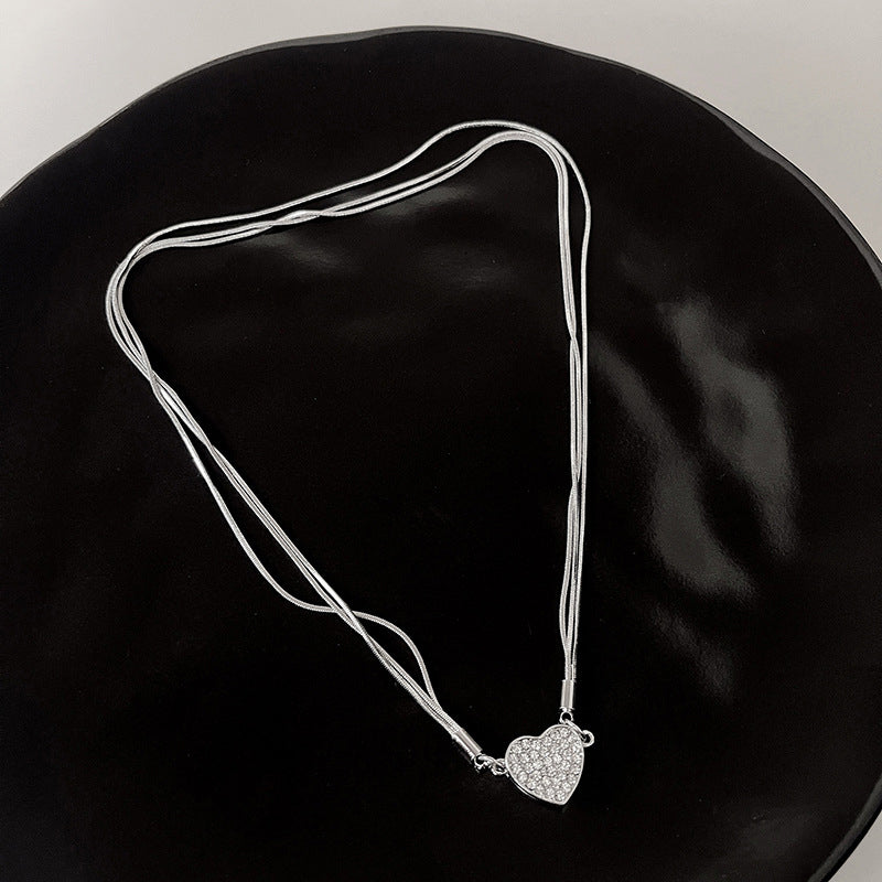 Diamond-Set Magnetic Heart Pendant