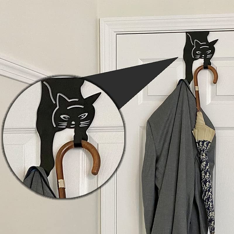 Behind Door Kitty Cat Hanger Hooks