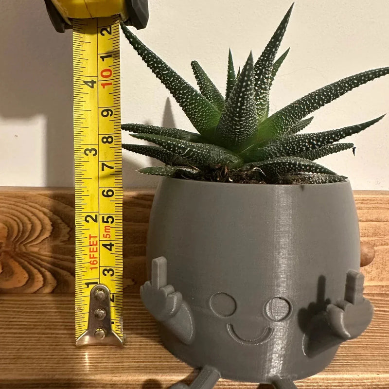 🤣Smiling Plant Pot with Middle Fingers Up