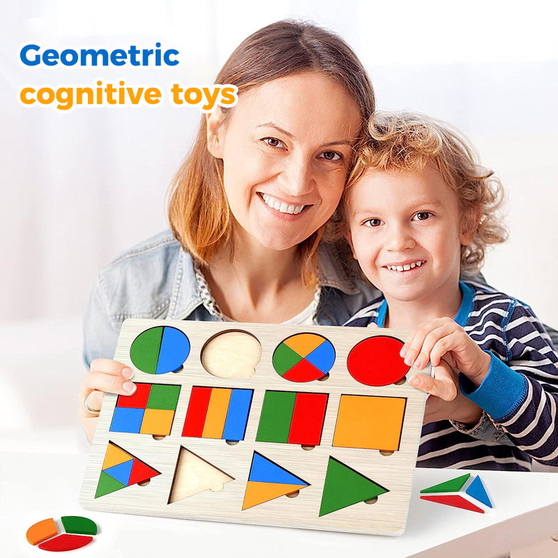 Montessori Wooden Sorting Game with Geometric Shapes