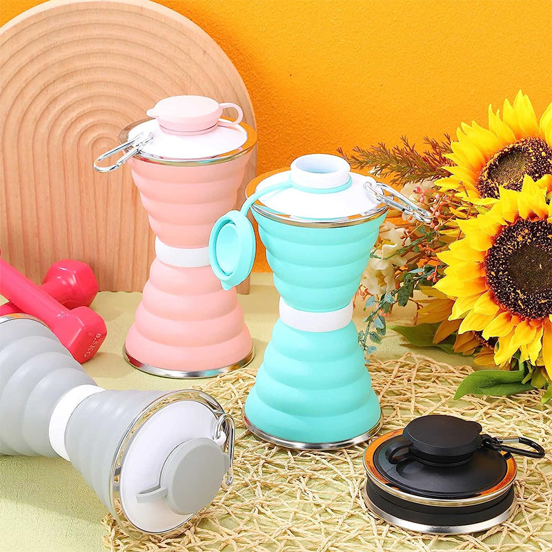 500ML Foldable Silicone Water Bottle Cup