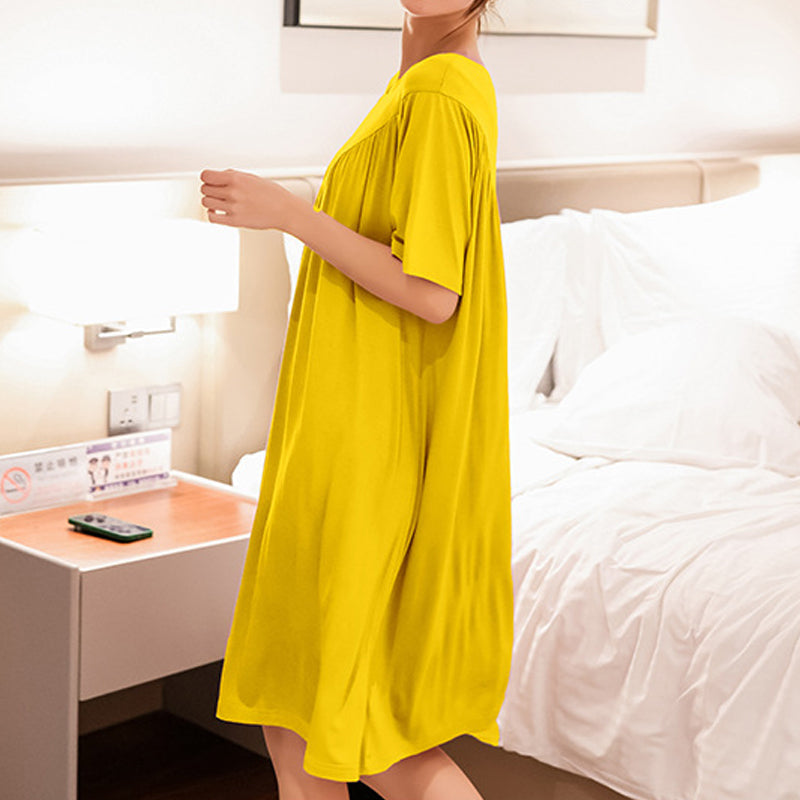Super Soft Comfortable Short Sleeve Loose Pajama Dress