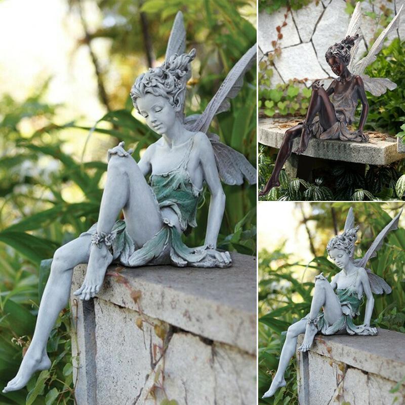 Shinerme™ Sitting Fairy Garden Statue