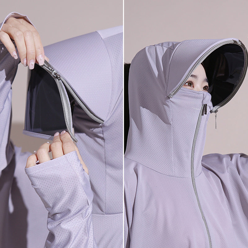 Ice Silk UV Protection Hooded Windbreaker Jacket