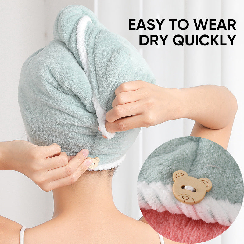 Double Layer Coral Velvet Quick Drying Hair Cap