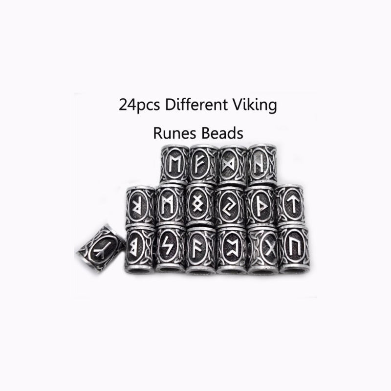 Viking Runes Beads Set (24 beads)