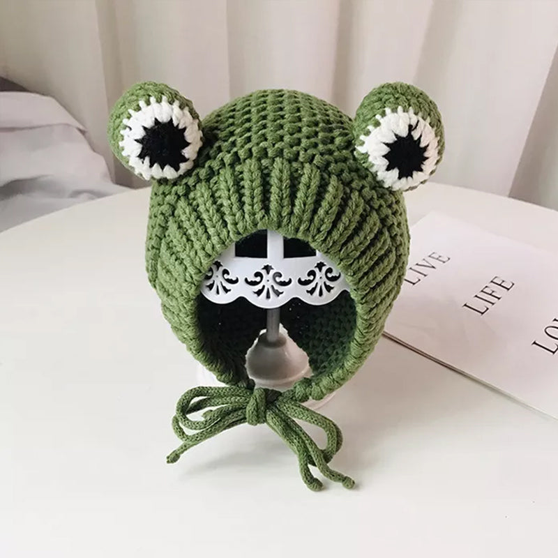 Froggy Knitted Crochet Beanie