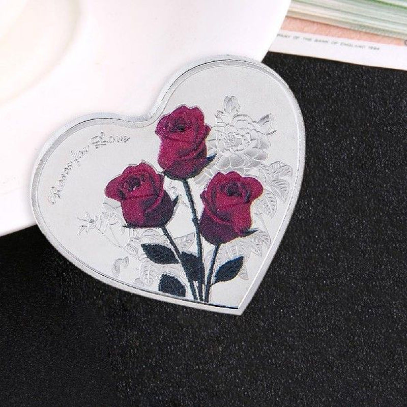 Rose Heart-Shaped Commemorative Coin