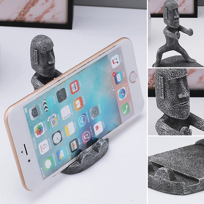 Stone statue phone holder