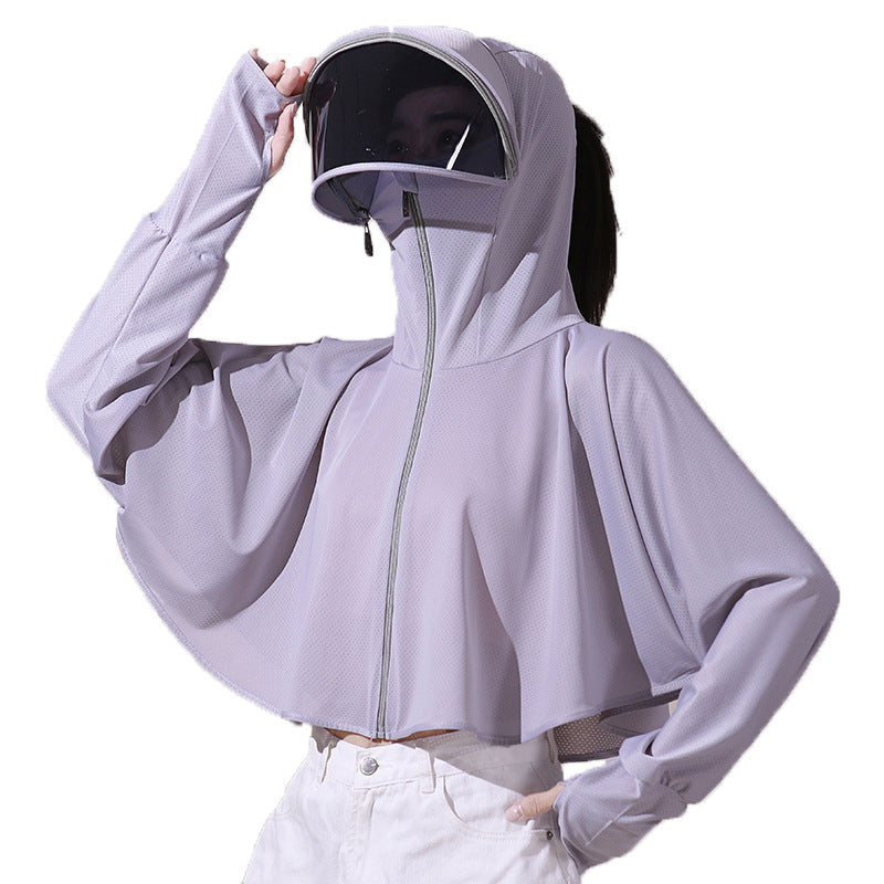 Ice Silk UV Protection Hooded Windbreaker Jacket